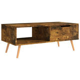 Coffee Table Smoked Oak 100x49.5x43 cm Engineered Wood - Front View