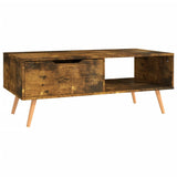 Coffee Table Smoked Oak 100x49.5x43 cm Engineered Wood - Top-Down View