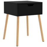 Bedside Cabinet Black 40x40x56 cm Engineered Wood - Front View