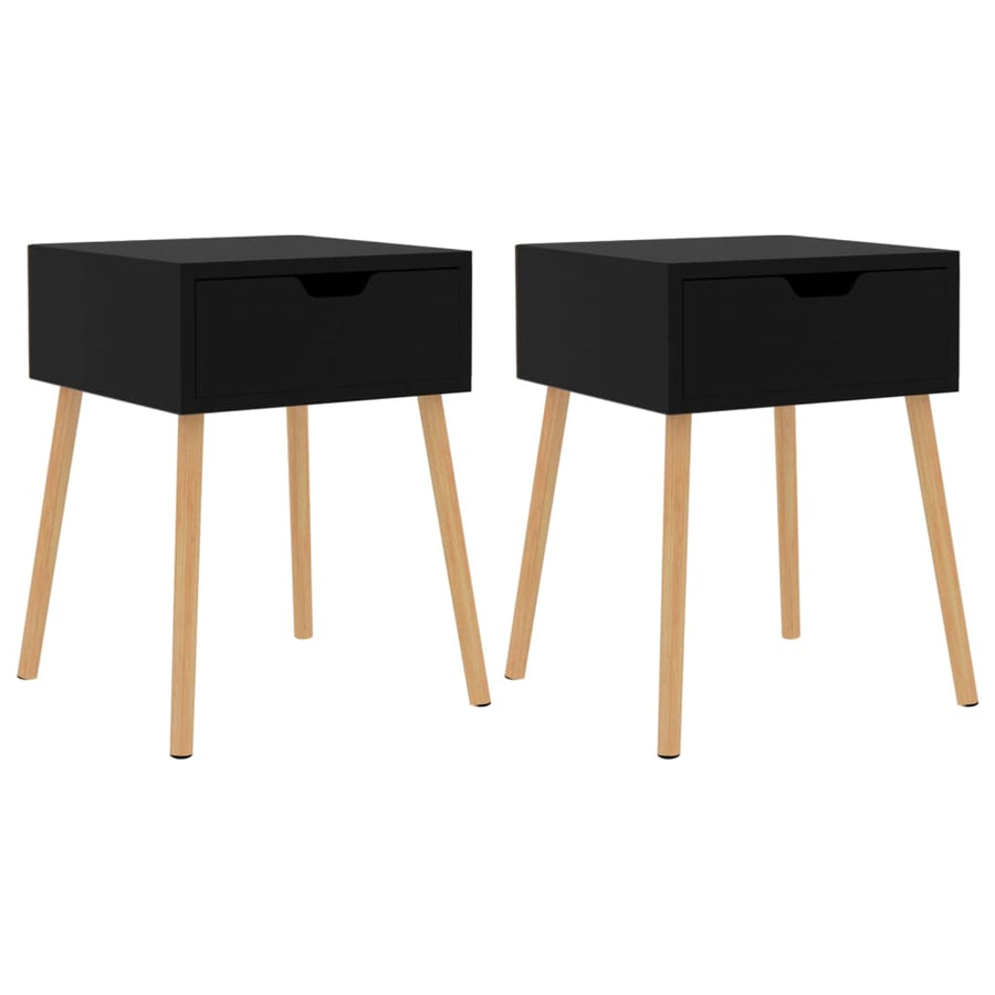 Bedside Cabinets 2 pcs Black 40x40x56 cm Engineered Wood