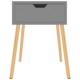 Bedside Cabinet Grey 40x40x56 cm Engineered Wood - Side View