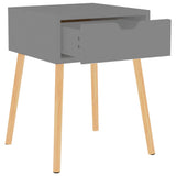 Bedside Cabinet Grey 40x40x56 cm Engineered Wood - Rear View