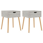Bedside Cabinets 2 pcs Concrete Grey 40x40x56cm Engineered Wood
