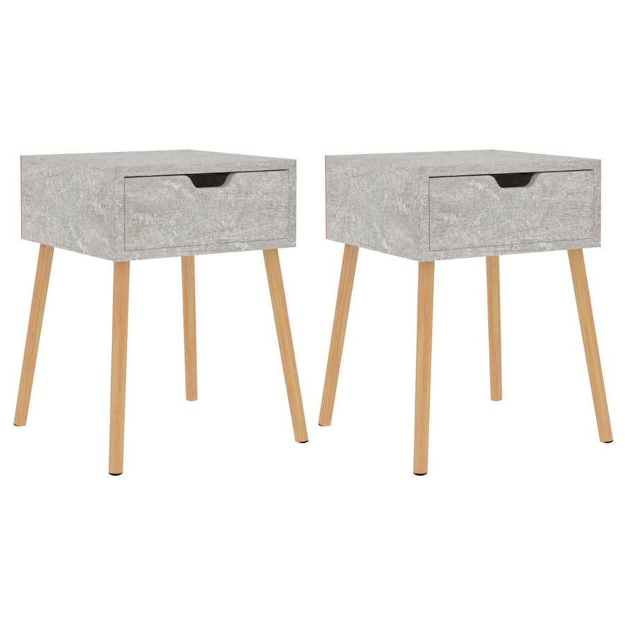 Bedside Cabinets 2 pcs Concrete Grey 40x40x56cm Engineered Wood