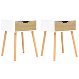 Bedside Cabinets 2 pcs White & Sonoma Oak 40x40x56 cm Engineered Wood