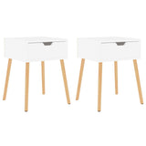 Bedside Cabinets 2 pcs High Gloss White 40x40x56 cm Engineered Wood - Front View