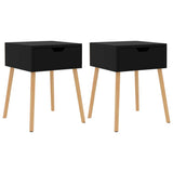 Bedside Cabinets 2 pcs High Gloss Black 40x40x56 cm Engineered Wood - Front View