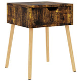 Bedside Cabinet Smoked Oak 40x40x56 cm Engineered Wood - Front View