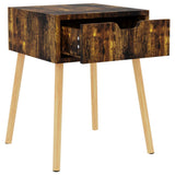Bedside Cabinet Smoked Oak 40x40x56 cm Engineered Wood - Rear View