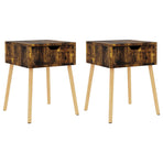 Bedside Cabinets 2 pcs Smoked Oak 40x40x56 cm Engineered Wood