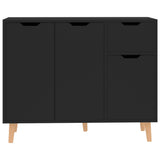 Sideboard Black 90x30x72 cm Engineered Wood - Side View