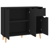 Sideboard Black 90x30x72 cm Engineered Wood - Rear View