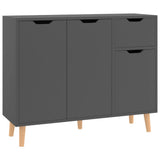 Sideboard Grey 90x30x72 cm Engineered Wood - Front View