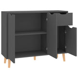 Sideboard Grey 90x30x72 cm Engineered Wood - Rear View