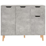Sideboard Concrete Grey 90x30x72 cm Engineered Wood - Side View