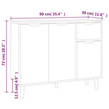 Sideboard Concrete Grey 90x30x72 cm Engineered Wood - Low Angle