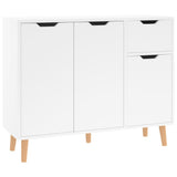 Sideboard High Gloss White 90x30x72 cm Engineered Wood - Front View