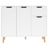 Sideboard High Gloss White 90x30x72 cm Engineered Wood - Side View