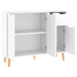 Sideboard High Gloss White 90x30x72 cm Engineered Wood - Rear View