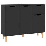 Sideboard High Gloss Black 90x30x72 cm Engineered Wood - Front View