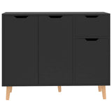 Sideboard High Gloss Black 90x30x72 cm Engineered Wood - Side View