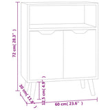 Sideboard White 60x30x72 cm Engineered Wood - Low Angle