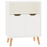 Sideboard High Gloss White 60x30x72 cm Engineered Wood - Front View