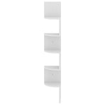 Wall Corner Shelf White 19x19x123 cm Engineered Wood