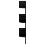 Wall Corner Shelf Black 19x19x123 cm Engineered Wood