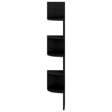 Wall Corner Shelf Black 19x19x123 cm Engineered Wood - 45-Degree Angle