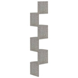 Wall Corner Shelf Concrete Grey 19x19x123 cm Engineered Wood - Side View
