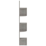 Wall Corner Shelf Concrete Grey 19x19x123 cm Engineered Wood