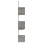 Wall Corner Shelf Concrete Grey 19x19x123 cm Engineered Wood