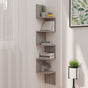 Wall Corner Shelf Concrete Grey 19x19x123 cm Engineered Wood