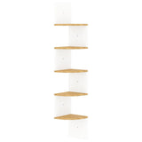 Wall Corner Shelf White and Sonoma Oak 19x19x123 cm Engineered Wood