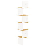 Wall Corner Shelf White and Sonoma Oak 19x19x123 cm Engineered Wood