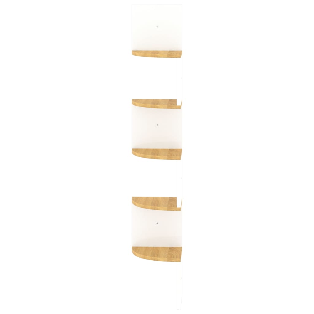 Wall Corner Shelf White and Sonoma Oak 19x19x123 cm Engineered Wood