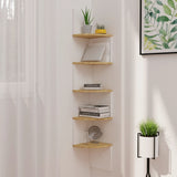 Wall Corner Shelf White and Sonoma Oak 19x19x123 cm Engineered Wood