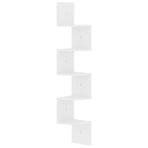 Wall Corner Shelf High Gloss White 19x19x123 cm Engineered Wood