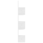Wall Corner Shelf High Gloss White 19x19x123 cm Engineered Wood