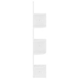 Wall Corner Shelf High Gloss White 19x19x123 cm Engineered Wood - Top-Down View