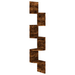 Wall Corner Shelf Smoked Oak 19x19x123 cm Engineered Wood