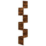 Wall Corner Shelf Smoked Oak 19x19x123 cm Engineered Wood