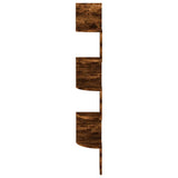 Wall Corner Shelf Smoked Oak 19x19x123 cm Engineered Wood - 45-Degree Angle