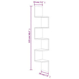 Wall Corner Shelf Smoked Oak 19x19x123 cm Engineered Wood