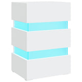 LED Bedside Cabinet White 45x35x67 cm Engineered Wood - Front View