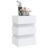 LED Bedside Cabinet White 45x35x67 cm Engineered Wood - Side View
