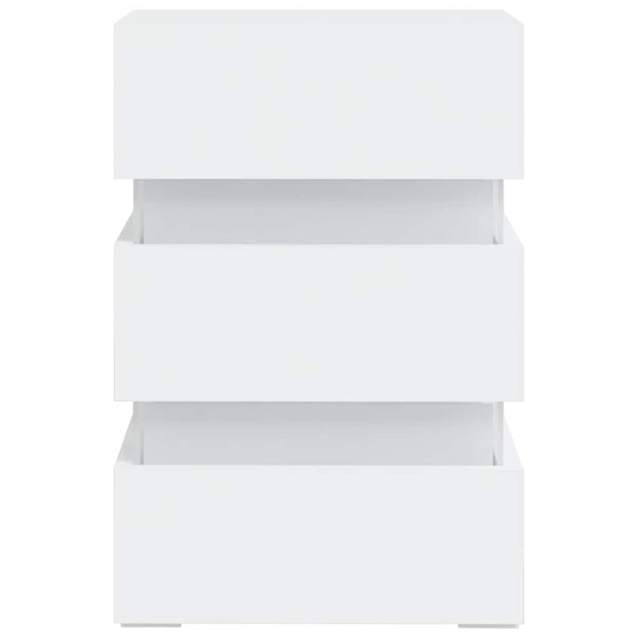 LED Bedside Cabinet White 45x35x67 cm Engineered Wood