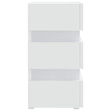 LED Bedside Cabinet White 45x35x67 cm Engineered Wood - Rear View