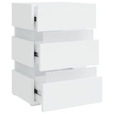 LED Bedside Cabinet White 45x35x67 cm Engineered Wood - Close-Up Angle